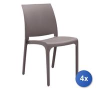 4X Silla De Exterior Bica VOLGA Taupe 300.1