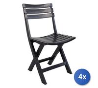 4X Silla De Exterior Ipae Progarden BIRKI, Modelo BIR80CAN, Color Antracita, Y