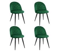4x silla tapizada capitoné de terciopelo sj.077 verde botella