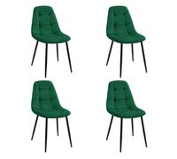 4x silla tapizada capitoné de terciopelo sj.1 verde botella