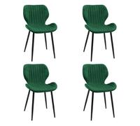 4x silla tapizada capitoné de terciopelo sj.17 verde botella