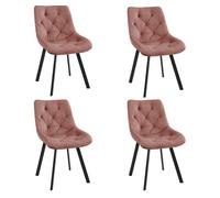 4x silla tapizada capitoné de terciopelo sj.33 rosa