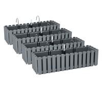 4x soportes para jardineras 60 cm indicador de nivel de agua jardinera gris