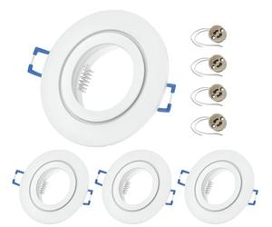 4x Sweet LED marco empotrable incluido casquillo GU10 - IP44 focos empotrables para baño, focos LED empotrables redondos de aluminio - Ø 84mm, blanco