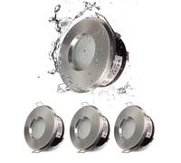 4X Sweier Focos Empotrables Impermeables IP65 con Base GU10 para Focos de Techo de Baño y Cocina Incl. Portalámparas GU10 (Bombilla no Incluida), Níquel Satinado, Corte de 68mm