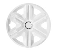 4x Tapa de rueda de 14'' Juego completo Blanco Gloss ABS Resistente