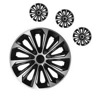 4X Tapacubos 15" Para Discos Plateados / Negros Nuevos Lote De 4 Pcs