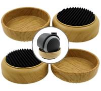 4x Tazas Posavasos de Ruedas de Efecto Madera Clara con Base de Goma Antideslizante - Protegen el Suelo y Evitan Que los Muebles se Muevan - por Lifeswonderful