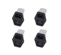 4X Terminales de Lengueta de Soldadura IEC 320 C14 Filtro EMI + Interruptor + Soporte de Fusible