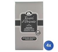 4x Tesoros De Oriente Jabón 125 Gramos Musgo Blanco Hecho En Italia