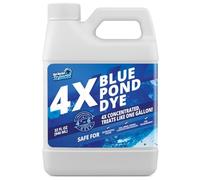 4X Tinte azul para estanque, transforma el agua marrón turbia a color azul natural, tinte súper concentrado para lagos y estanques, sombra líquida para estanques que trata hasta 1 ace, seguro para peces y vida silvestre (32 onzas)