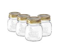 4x transparente 150ml Quattro Stagioni Glass Preserving Jars - Tapa de tornillo hermético Almacenamiento de mermelada de mermelada Mason Juego de contenedores - por Bormioli Rocco