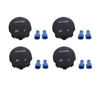 4X Universal Digital Monitor Voltimetro Impermeable Voltaje LED para DC 12V-24V Coche Motocicleta Auto Camion