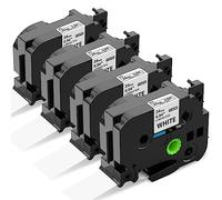 4X Upwinning AZe-251 24mm Cinta Compatible Brother TZe-251 TZe251 TZe 24mm Cinta de Etiquetas Negro sobre Blanco, Recambio Brother PTouch 24mm Laminada Cinta para Brother P-touch D400 P700 2100 2430