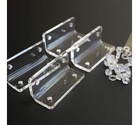 4x V2 soportes en L, acrílico transparente 5 mm + 20 tornillos M5 | 70 mm, 4x, 5 mm, +20 M5: Escuadras acrílicas transparentes: fijación discreta para estantes, vitrinas y muebles