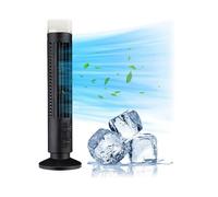 4X Ventilador de Aire Portátil, Ventilador de Torre Aerodinámico con LED, Viento Potente, Diseño Sin Aspas Que Ahorra Espacio, Interfaz USB Negro
