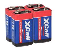 4x XCell Litio 9V Bloque Baterías De Alto Rendimiento Para Detectores De Humo