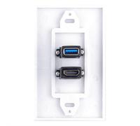 4X2 Puertos & USB 3.0 Hembra Extensor de Enchufe Salida de Panel Placa Frontal de Pared