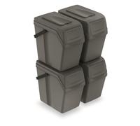 4x25l Cubos de Basura Segregación Tapas de Colores Pegatinas Sistema Reciclaje