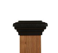 4x4 Black Flat Post Cap -Most Common (3.5 """" x3.5 """") Post tratado con presin. Newel Newport Top para buzones y mazos de cercas al aire libre po
