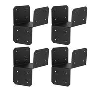 4x4 Brackets, Steel Joist Hanger, Heavy Duty Mounting Brace, Four Piece Beam Connector Set for Fence Rafters Deck Roof Log Cabin Backyard Indoor Outdoor Construction Support Hardware3.81x5.08cm
