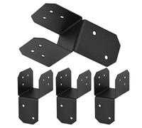 4x4 Brackets, Steel Joist Hangers, Beam Connector Sleeves, Rust Resistant Finish with Pre Drilled Holes, Strong Support for Deck Fence Roof Rafters Log Cabin Backyard Projects