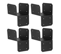 4x4 Brackets, Steel Joist Hangers, Heavy Duty Beam Connector, 4-Piece Mounting Sleeve Set, for Deck Framing, Fence Posts, Rafters, Roof Support, Log Cabin, Backyard Projects