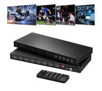 4x4 HDMI Matrix 4K 60Hz, PORTTA 4 in 4 out Switch Splitter mit ARC, Toslink 3.5mm Audio Extractor, 16 EDID, 4K Downscale, und IR Fernbedienung Unterstützung HDMI 2.0b, HDCP 2.3/2.2, HDR, 18Gbps