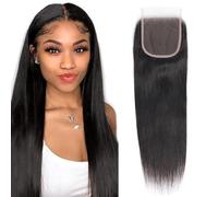 4x4 Lace Closure Brazilian Human Hair Straight HD Transparent Swiss 100% Unprocessed Human Hair Straight Natural Color (10 Inch)