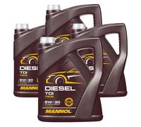 4X5 Litros MANNOL Diesel TDI 5W-30 Aceite Motor API SN/CH-4 ACEA C2 C3 GM DEXOS2