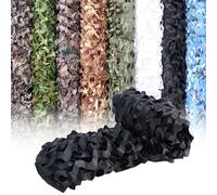 4X6M Red De Camuflaje Militar Táctica, Malla De Camuflaje Exteriores Sombra - para Caza Camping Supervivencia Jardín Decoración | Resistente Al Agua UV 2 3 5 7 10 11 12m(Black,4.5x9.5M)