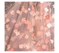 4yard 3D Flower Pearl Mesh Fabric Embroidery Beading Yarn For Wedding Dress Evening Bridal Veil DIY Sewing(Color 15)