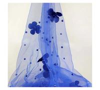 4yard 3D Flower Pearl Mesh Fabric Embroidery Beading Yarn For Wedding Dress Evening Bridal Veil DIY Sewing(Color 3)