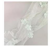 4yard 3D Flower Pearl Mesh Fabric Embroidery Beading Yarn For Wedding Dress Evening Bridal Veil DIY Sewing(Color 10)