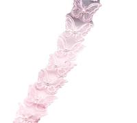 4yard Butterfly Pearl Organza Lace Trim Trimmings Wedding Accessories Embroidered DIY Patchwork Sewing Matrial For Dress(Light pink)