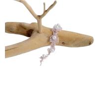 4Yard Pearls Embroidery Beaded Fringed Ribbon Handmade DIY Lace Applique Collar Cuffs Apparel Fabric 1.5CM Wide(Pink)