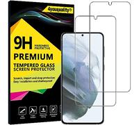 4youquality Protector de pantalla para Samsung Galaxy S21 (6.2 pulgadas), película de vidrio templado, paquete de 2, [LifetimeSupport] [Resistente a los impactos] [antiarañazos]