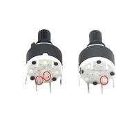 【5-1 piezas】Interruptor de banda giratorio de plástico SR16 de 16 MM, 2 polos, 3 y 4 posiciones, 1 polo, 5, 6 y 8 posiciones, longitud del mango, interruptor de banda de eje de 15 MM(2 Pole 3,1PCS)