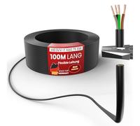 5, 10, 15, 20, 25, 30, 40, 50 o 100 m de Cable Eléctrico de Plástico H03VV-F 4G0,75, Color Negro