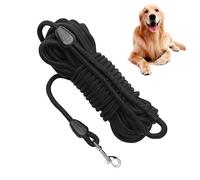 5/10/15M Perro Largo de Plomo Seguimiento de la Correa de Servicio Pesado Cuerda de Entrenamiento Fuerte y Duradero (Negro, 15M)