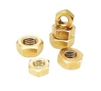 5/10/20/50/100 Uds DIN934 tuerca hexagonal de cobre y latón macizo for perno de tornillo M1 M1.2 M1.4 M1.6 M2 M2.5 M3 M4 M5 M6 M8 M10 M12(50pcs M2)