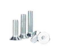 5/10/20/50/100 Uds M3 M4 M5 M6 M8 M10 clase 10,9 tornillo hexagonal de cabeza avellanada galvanizada plana alta resistencia(16mm,M5 (50PCS))