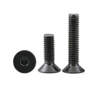 5/10/20/50/100 uds. Tornillo de cabeza avellanada plana hexagonal acero inoxidable 304 galvanizado en negro, DIN7991(40mm,M8 (5pcs))
