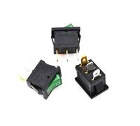 5/10/20/50 Uds. Interruptor basculante de 15x21mm con luz KCD1 3 pines 220V rojo amarillo negro verde azul interruptores de botón 3P ON-OFF(Green Light,20PCS)