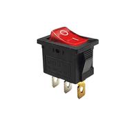 5/10/20/50 Uds. Interruptor basculante de 15x21mm con luz KCD1 3 pines 220V rojo amarillo negro verde azul interruptores de botón 3P ON-OFF(Red whit light,10PCS)