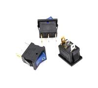 5/10/20/50 Uds. Interruptor basculante de 15x21mm con luz KCD1 3 pines 220V rojo amarillo negro verde azul interruptores de botón 3P ON-OFF(Blue Light,10PCS)