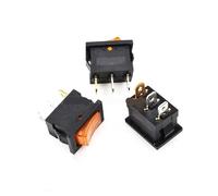 5/10/20/50 Uds. Interruptor basculante de 15x21mm con luz KCD1 3 pines 220V rojo amarillo negro verde azul interruptores de botón 3P ON-OFF(Yellow Light,50PCS)