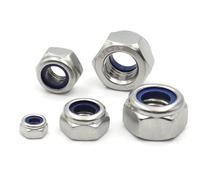 5/10/20/50 Uds M2 M2.5 M3 M3.5 M4 M5 M6 M8 M10 M12 M14 M16 DIN985 304 tuerca hexagonal de acero inoxidable con inserción de nailon(M12 x5pcs)
