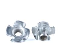 5/10/ 20/ 50pcs M3 M4 M5 M6 M8 M10 M12 Zinc Plated Four Claws Nut Speaker T-nut Blind Pronged Insert Tee Nut Furniture Hardware(50pcs,M12)