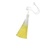 5/10/20 borlas Suaves y sedosas Hechas a Mano de 10 cm, cordón for Manualidades, degradadas, Cuerda Colgante, Marcador Flauta(Yellow,5pcs)